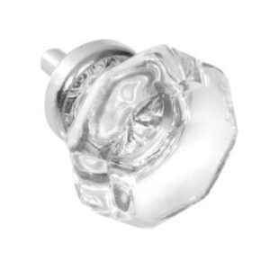 Glass and Chrome Cabinet Knob  GL37