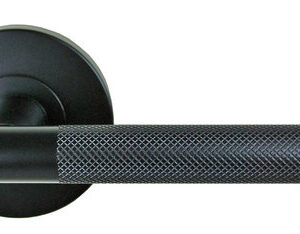Nidus Matt Black Knurled Lever Doorware   - MB