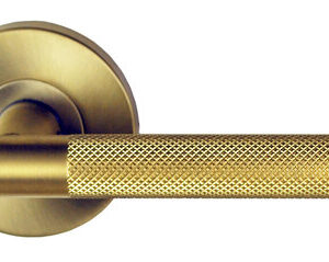 Nidus Satin Brass Knurled Lever Door Hardware  - SB