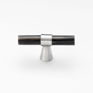 Pull handle in Brown Cattle Bone and Pewter  Mood 140