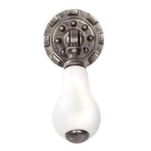 White Porcelain and pewter  Tear Drop Handle VS109