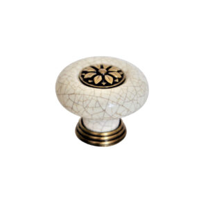 Ivory Crazed Porcelain Cabinet knob  VS111