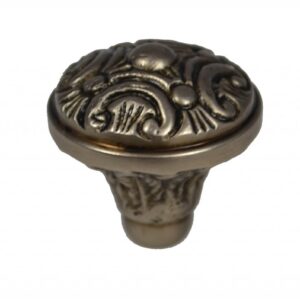 Engraved Provincial Pewter Cabinet Knob VS120
