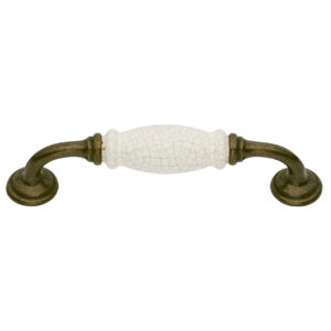 Versailles Ivory Crazed Antique Brass Porcelain Handle  VS52