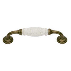 Versailles White Crazed Porcelain and Antique Brass Handles.  VS55