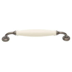 Ivory Porcelain and Pewter Cabinet handle  VS6J