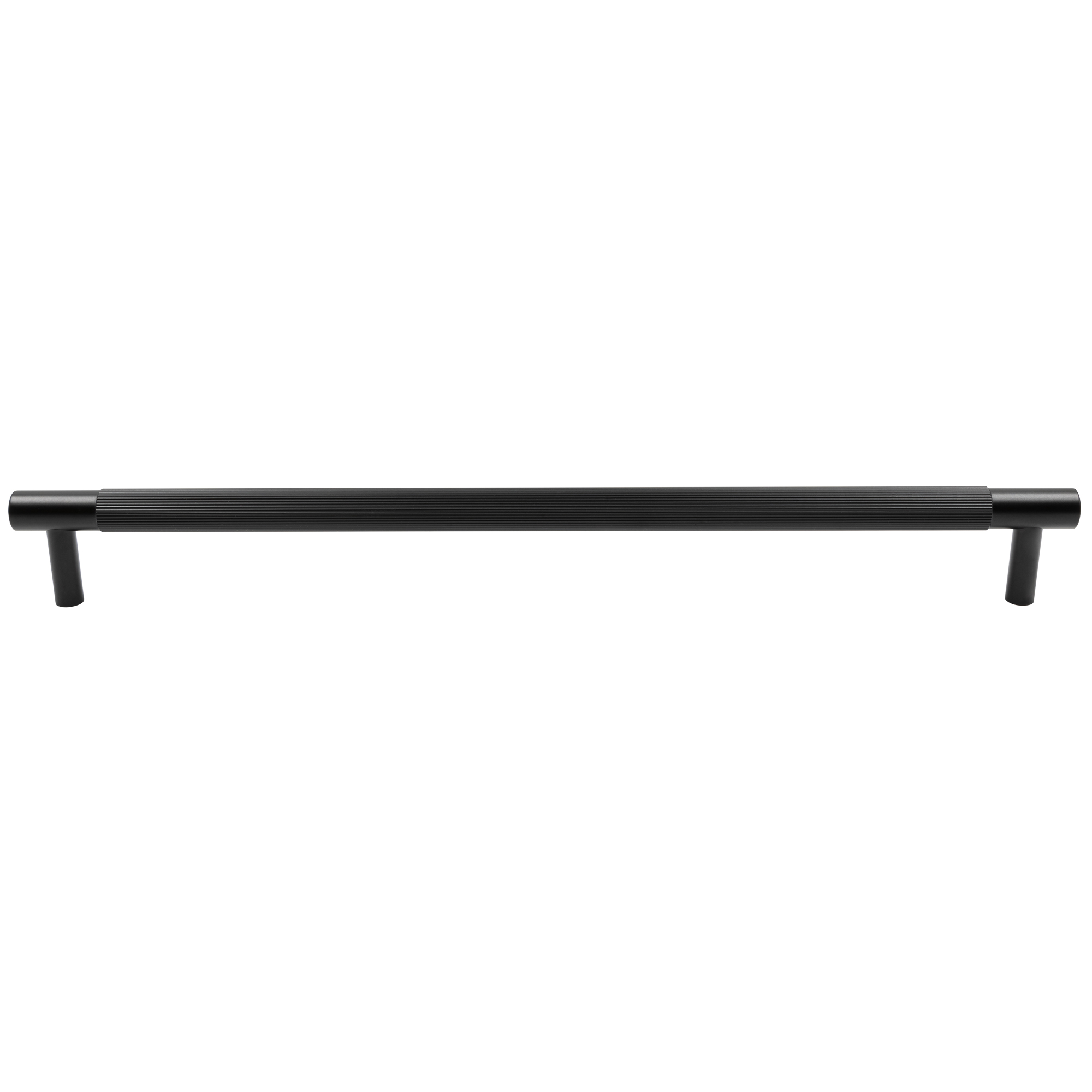 6516-BLK Windsor Modern brushed black metal drawer pull handle isolated on white background.
