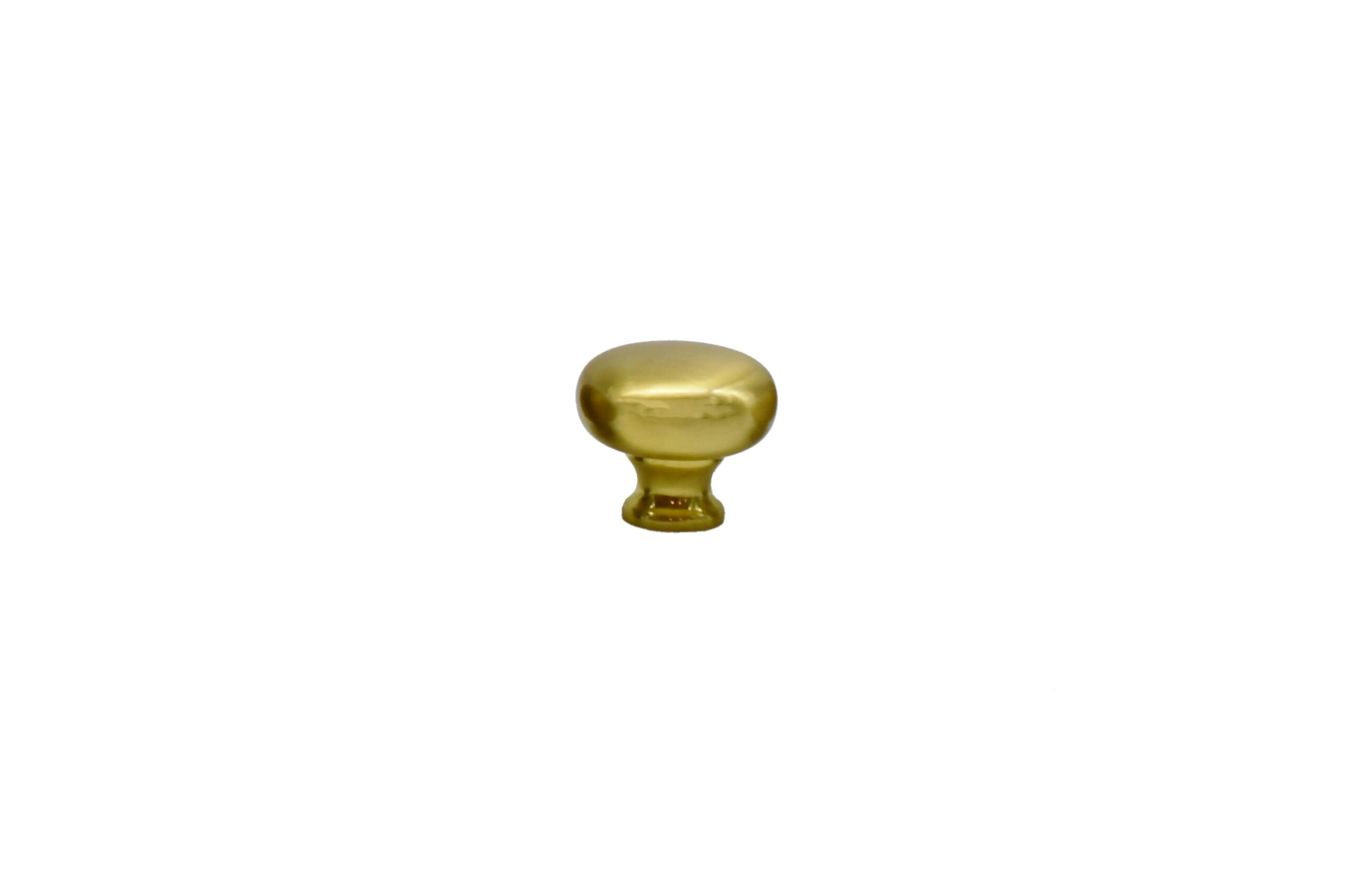 TEK138 Sat Gold Shiny gold-colored ceramic knob on a white background.